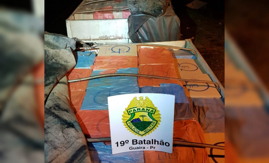 No Oeste do estado, PM apreende carga de cigarros contrabandeados avaliada em mais de 2,5 milhões