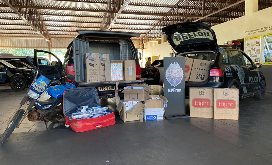 Operação Hórus: 550 pacotes de cigarros contrabandeados são apreendidos na cidade de Guaíra, no Oeste do Paraná