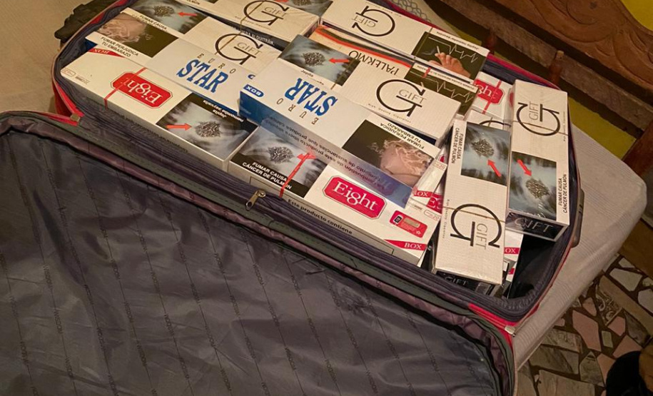 Operação Hórus: 550 pacotes de cigarros contrabandeados são apreendidos na cidade de Guaíra, no Oeste do Paraná