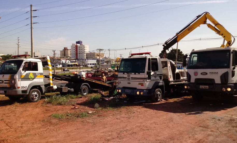 SESP retira veículos do pátio da Delegacia de Fazenda Rio Grande