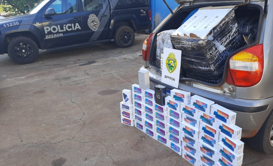 BPFron apreende carro carregado com eletrônicos contrabandeados no Oeste do estado