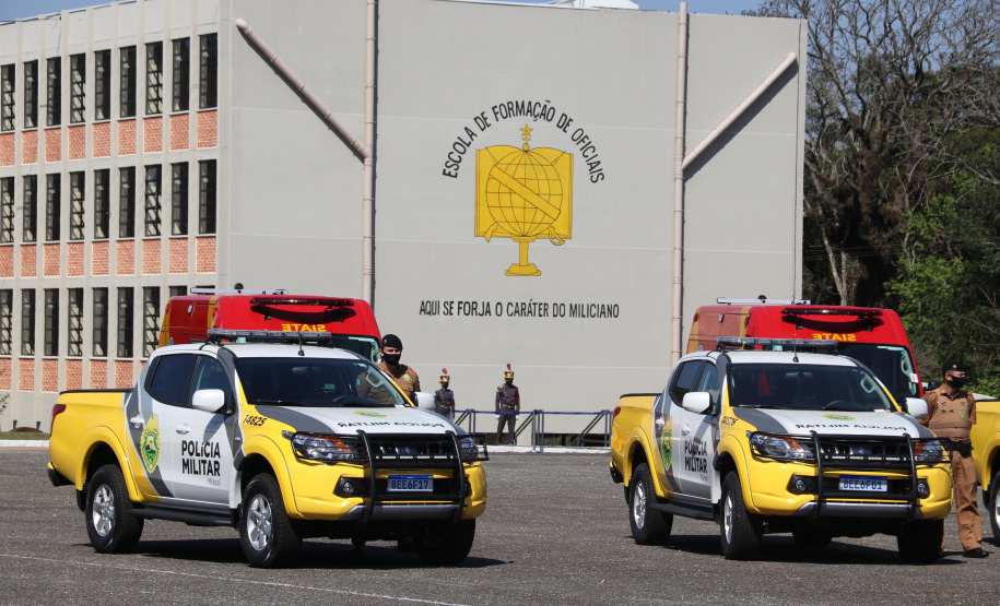 Segurança Pública recebe novo bloco na Academia Policial Militar do Guatupê e 59 novas viaturas