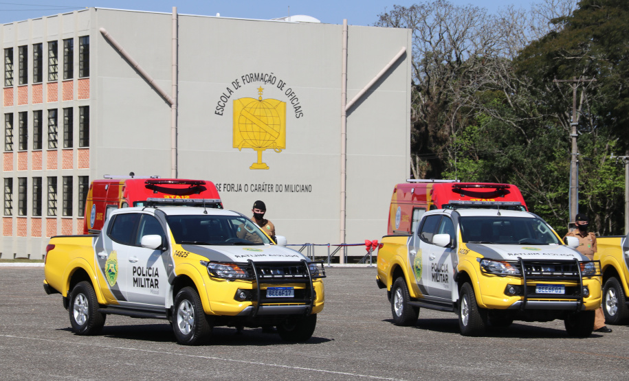 Segurança Pública recebe novo bloco na Academia Policial Militar do Guatupê e 59 novas viaturas