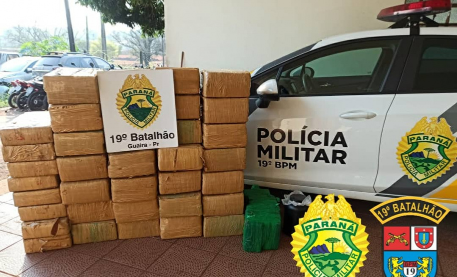 Carro com mais de 500 quilos de maconha é encontrado pela PM estacionado em Guaíra