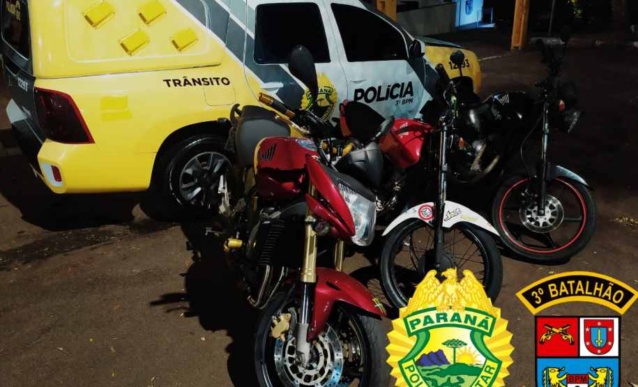 Em Pato Branco (PR), PM apreende três motocicletas em situações distintas