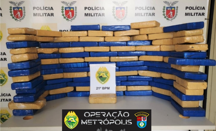 PM apreende 100 quilos de cocaína avaliados em R$ 5 milhões em Realeza, no Sudoeste paranaense