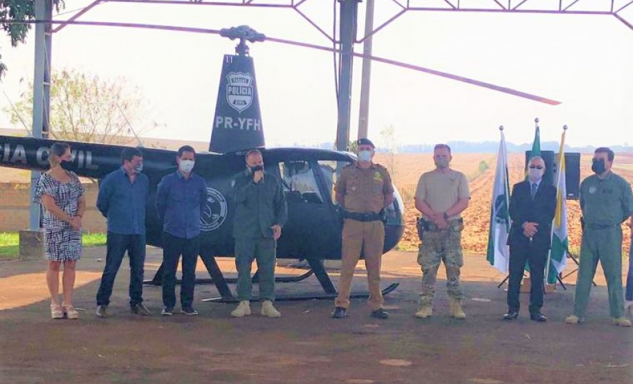 Para intensificar a segurança nas fronteiras, Polícia Civil inaugura base aérea no oeste do Paraná