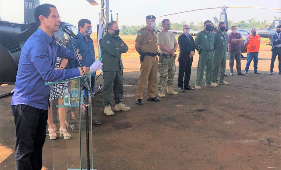 Para intensificar a segurança nas fronteiras, Polícia Civil inaugura base aérea no oeste do Paraná