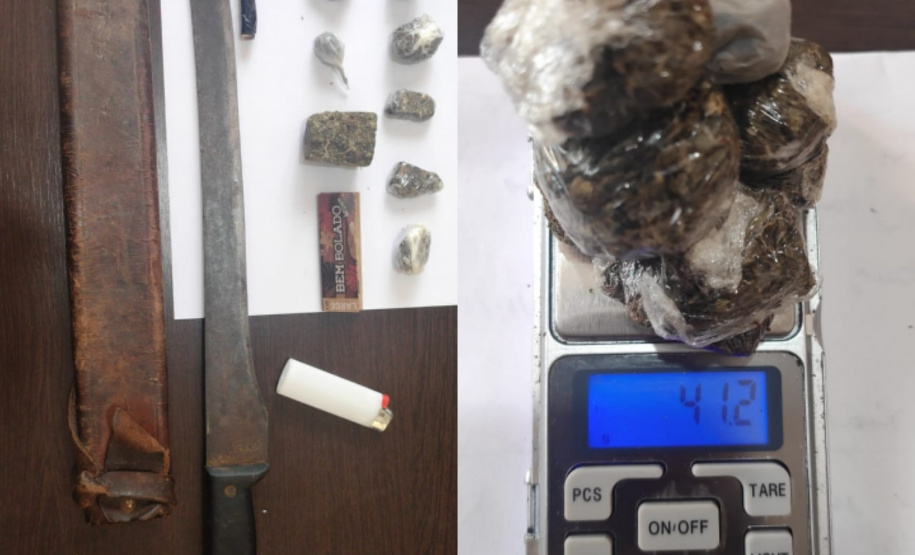 PM prende homem por violência doméstica e apreende porções de maconha em Tibagi