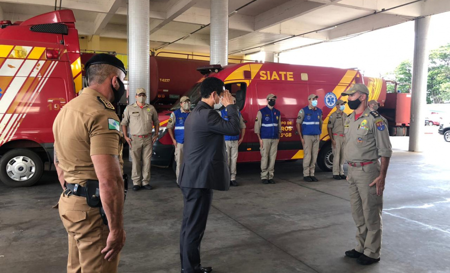 Secretário da Segurança Pública faz visita técnica em unidades da PM e Corpo de Bombeiros em Londrina