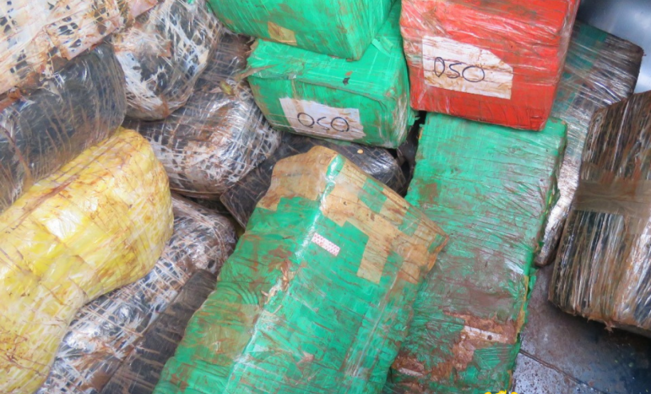 Operações com Cães do BPFron apreende mais de 2,5 toneladas de maconha em Santa Helena (PR)