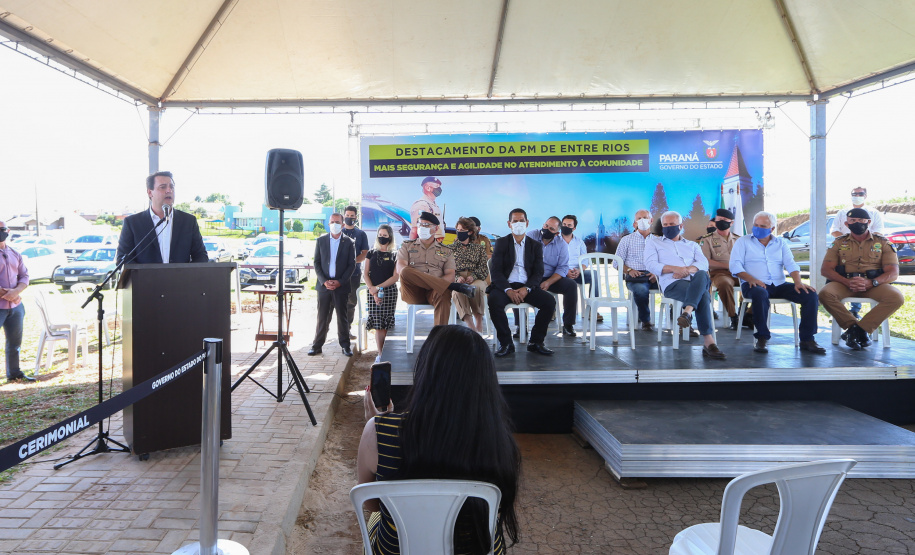 Governador inaugura sede do destacamento da PM de Entre Rios, em Guarapuava