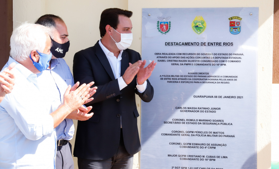 Governador inaugura sede do destacamento da PM de Entre Rios, em Guarapuava
