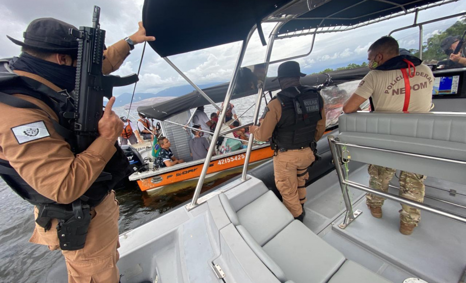 Patrulha Costeira da PM faz patrulhamento preventivo em conjunto com a Marinha do Brasil e Polícia Federal