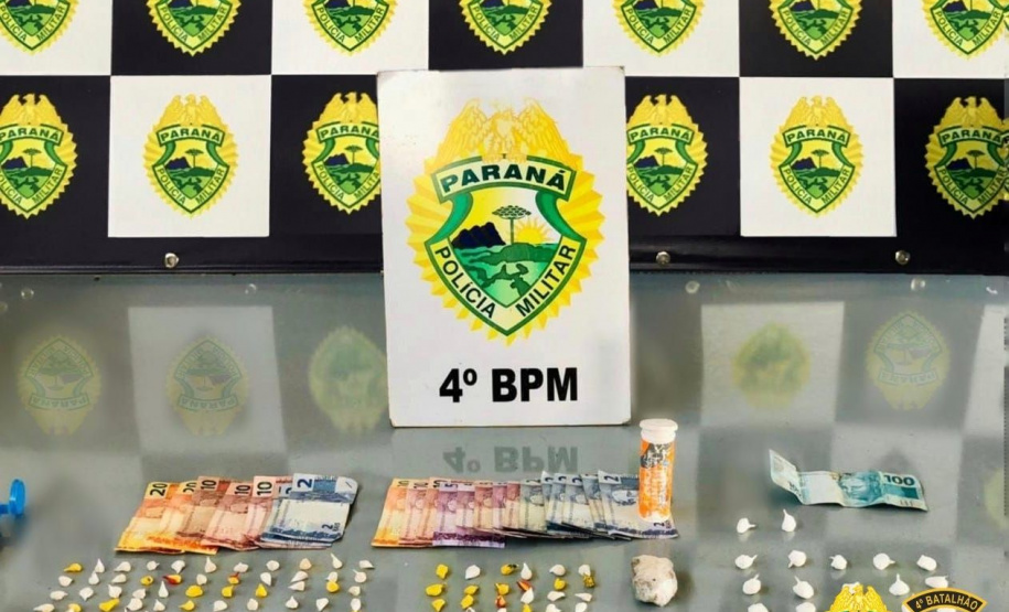 Polícia Militar encaminha casal e adolescente por tráfico e apreende maconha, crack e cocaína em Maringá, no Noroeste do Paraná