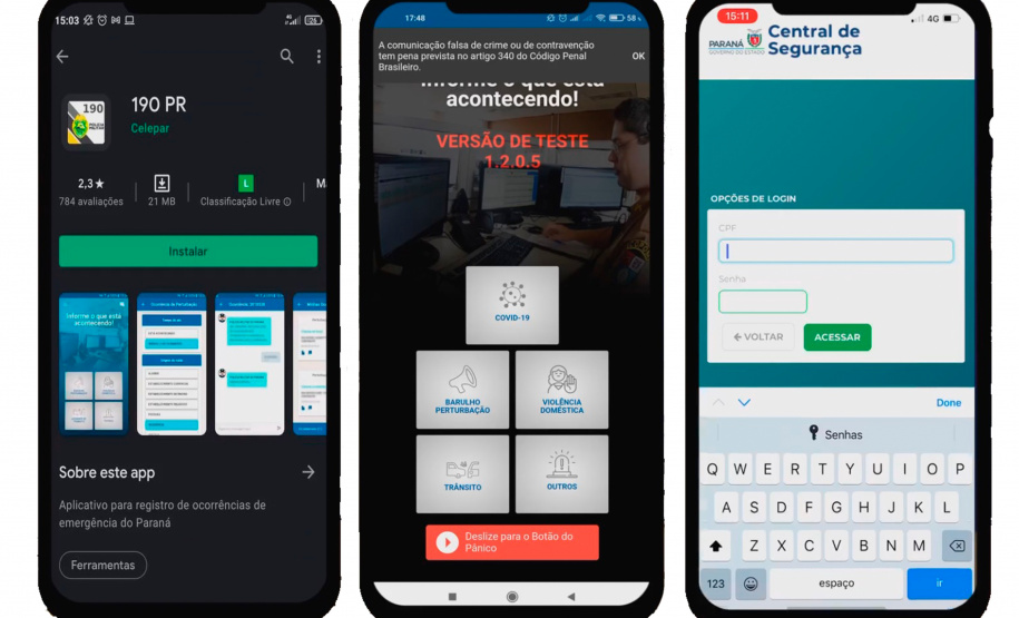 Paraná terá Botão do Pânico Virtual com o App 190