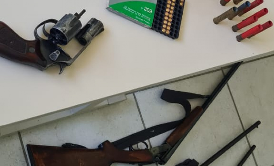 Polícia Ambiental apreende quatro armas e 12 pássaros silvestres em Rio Negro