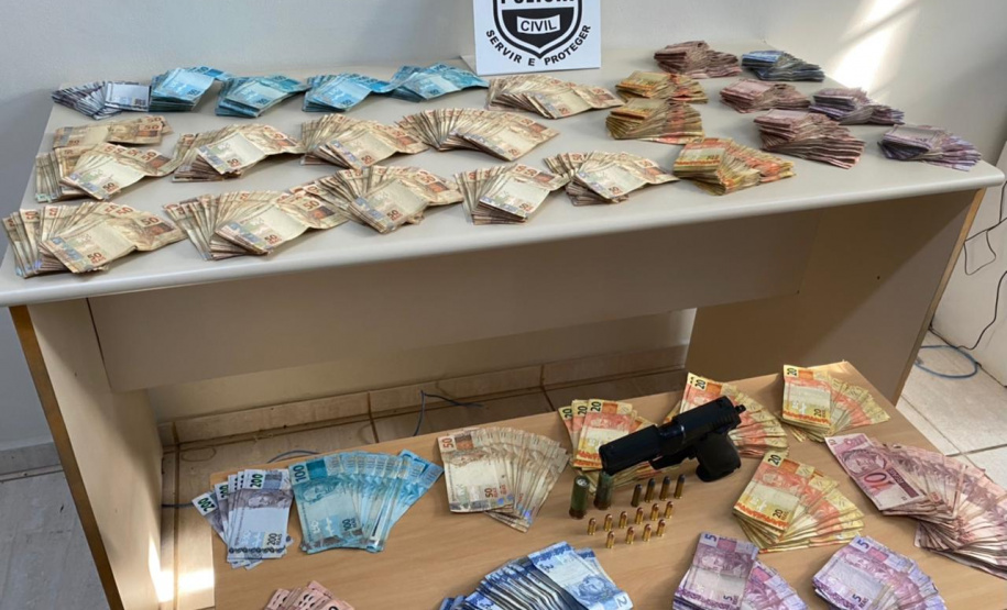 PCPR apreende R$135 mil em ação contra a associação criminosa voltado ao tráfico de drogas