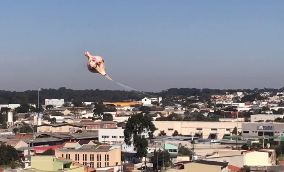 Polícia Militar apreende balão que caiu no bairro Boqueirão, em Curitiba