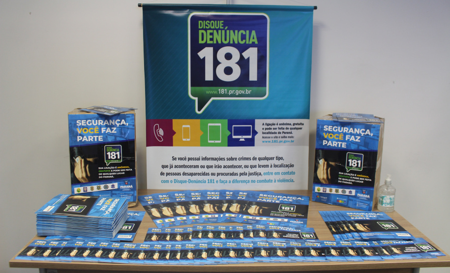 Disque Denúncia 181 recebe da inciativa privada material educativo para reforçar participação da comunidade