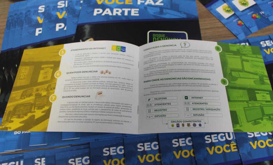 Disque Denúncia 181 recebe da inciativa privada material educativo para reforçar participação da comunidade