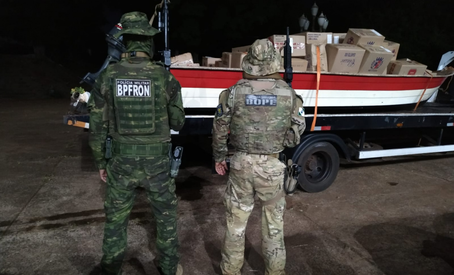 Durante operação integrada, policiais da fronteira apreendem mais de R$ 600 mil em cigarros contrabandeados no Oeste do Paraná