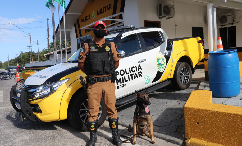Polícia Rodoviária utiliza cães de faro contra o tráfico de drogas no Litoral