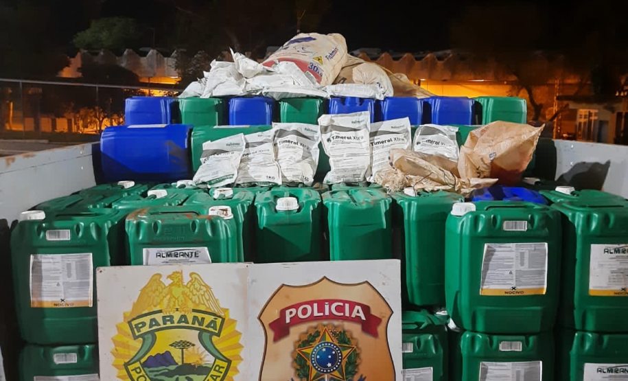 BPFRON e PF apreendem carga de agrotóxicos avaliada em R$ 10 milhões no Oeste do estado