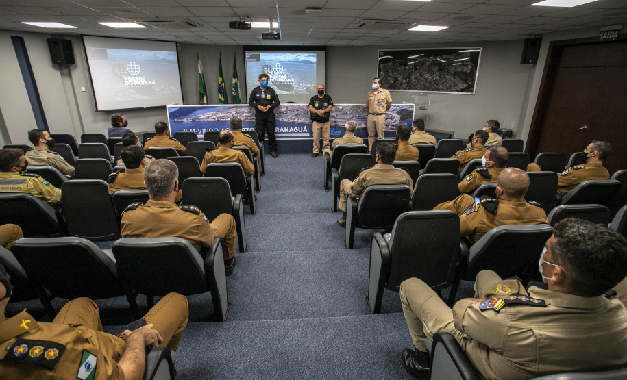 Trabalho de segurança do Porto de Paranaguá pauta aula prática do Curso Superior da PMPR