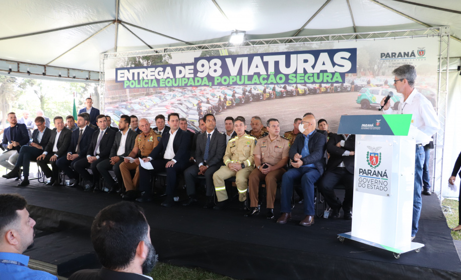 Governo do Estado e Secretaria da Segurança Pública entregam 98 novas viaturas para as polícias Militar e Civil