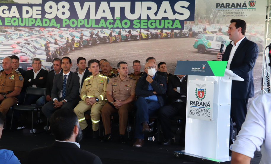 Governo do Estado e Secretaria da Segurança Pública entregam 98 novas viaturas para as polícias Militar e Civil