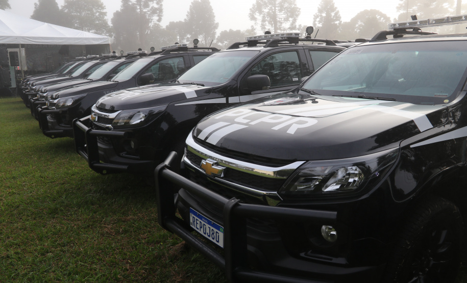 Governo do Estado e Secretaria da Segurança Pública entregam 98 novas viaturas para as polícias Militar e Civil