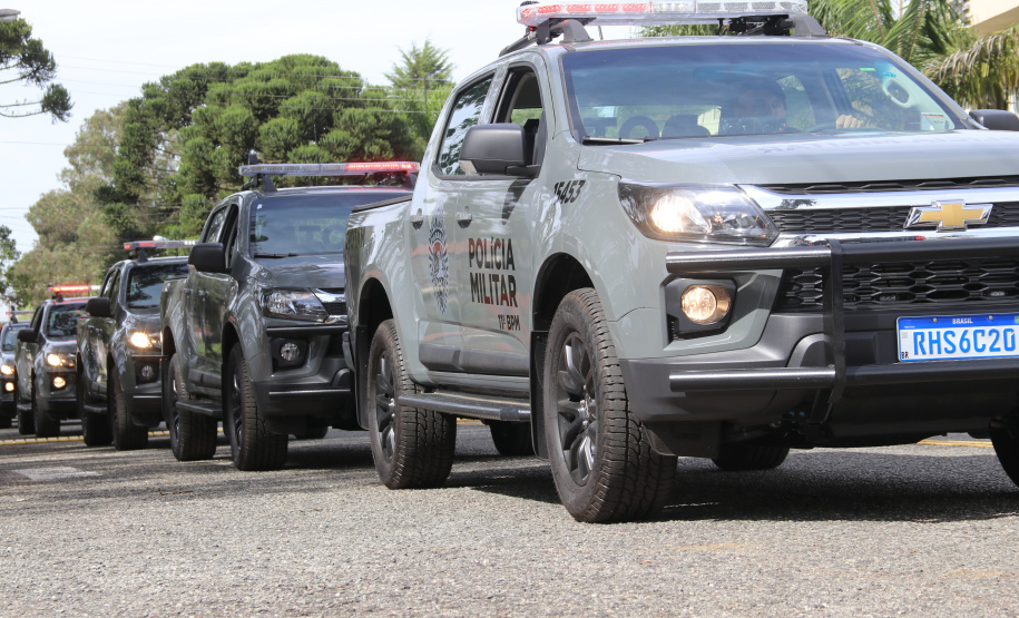 Governo do Estado e Secretaria da Segurança Pública entregam 98 novas viaturas para as polícias Militar e Civil