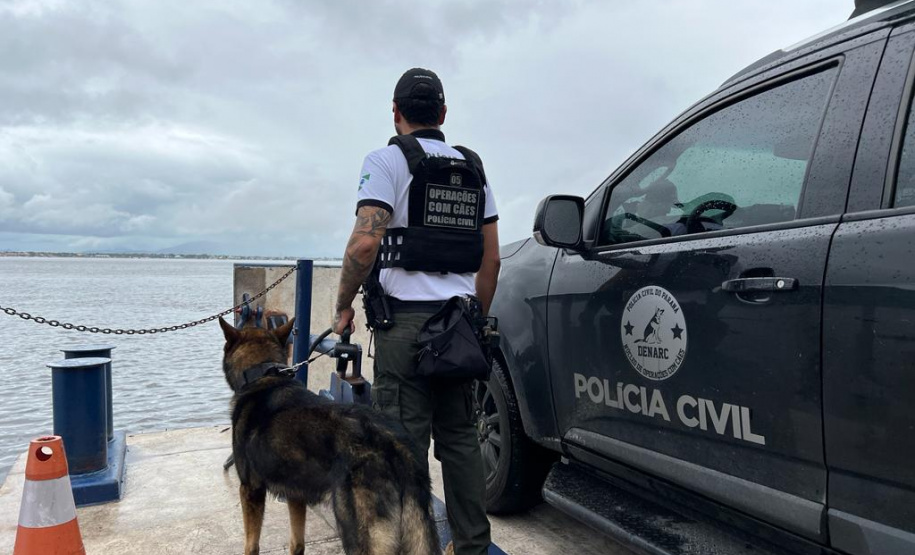 PCPR realiza fiscalização com auxílio de cães policiais no Litoral
