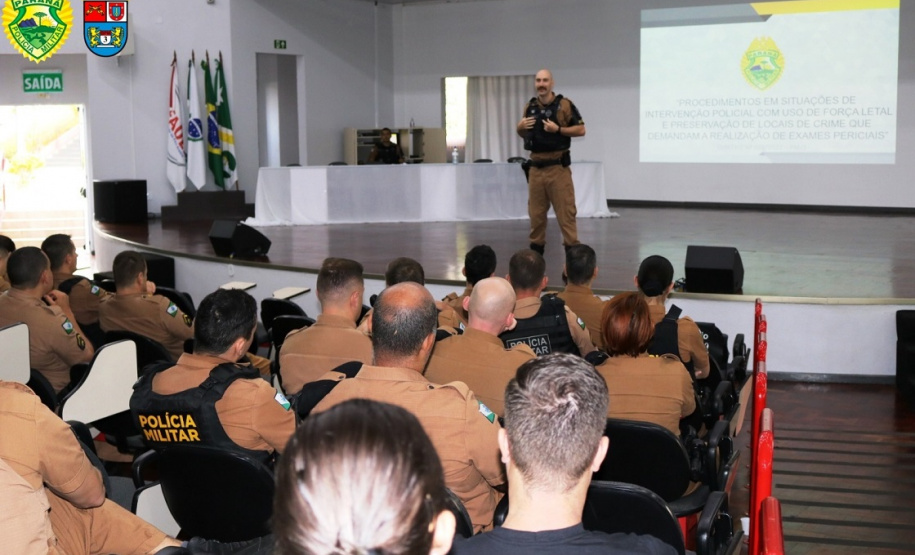 Policiais militares participam de instrução sobre procedimentos em local de crime e uso de força letal