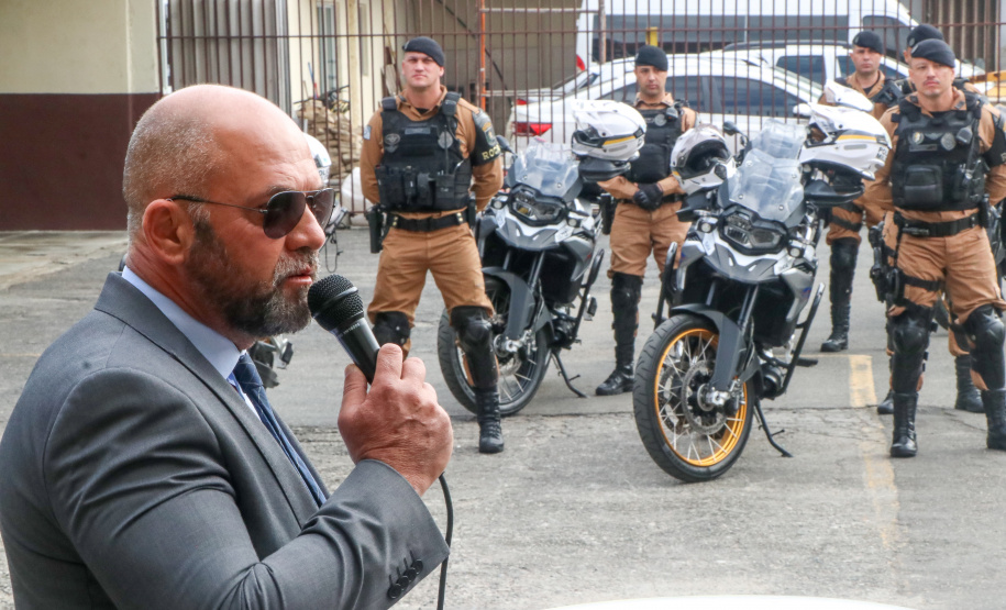 PM homenageia autoridades civis e militares nos dois anos da unidade policial de motocicletas