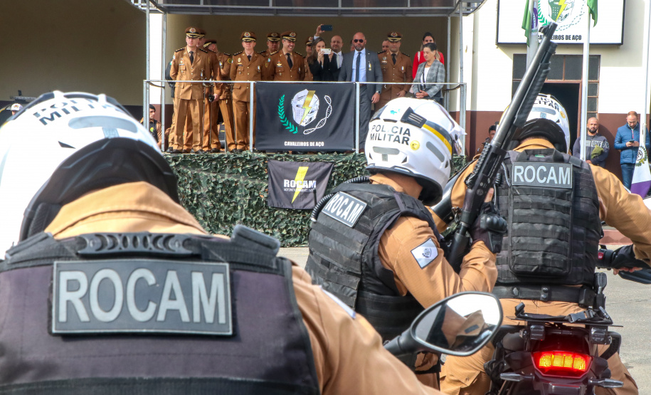 PM homenageia autoridades civis e militares nos dois anos da unidade policial de motocicletas