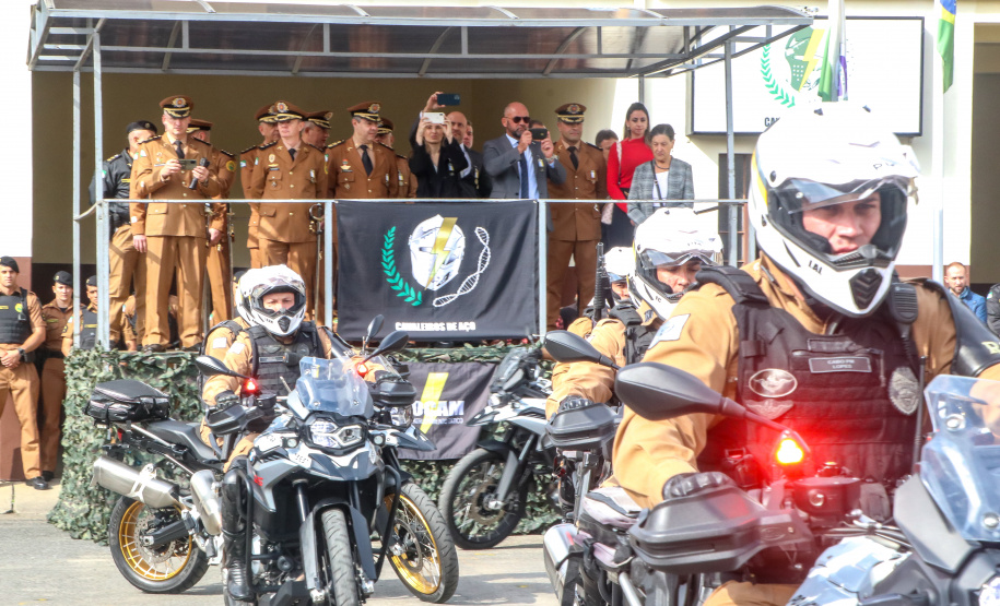 PM homenageia autoridades civis e militares nos dois anos da unidade policial de motocicletas