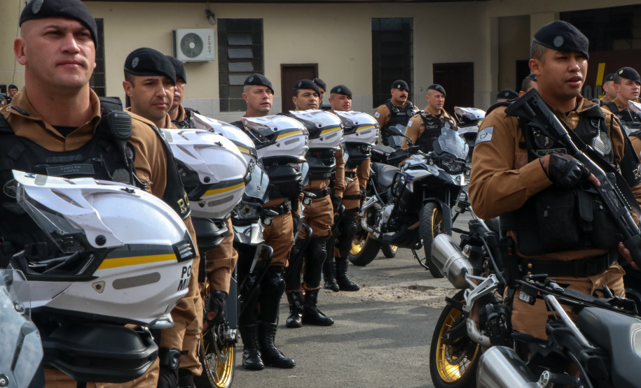 PM homenageia autoridades civis e militares nos dois anos da unidade policial de motocicletas