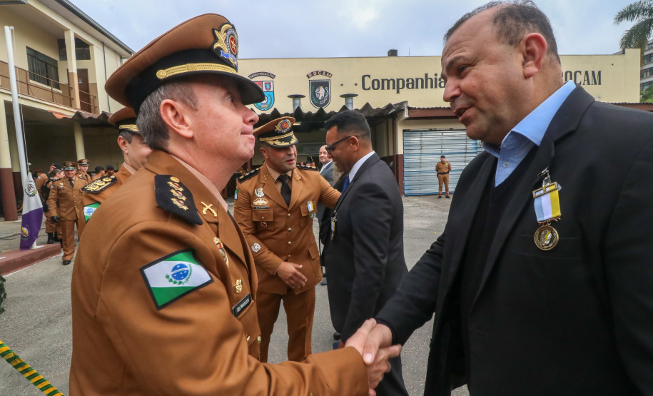 PM homenageia autoridades civis e militares nos dois anos da unidade policial de motocicletas