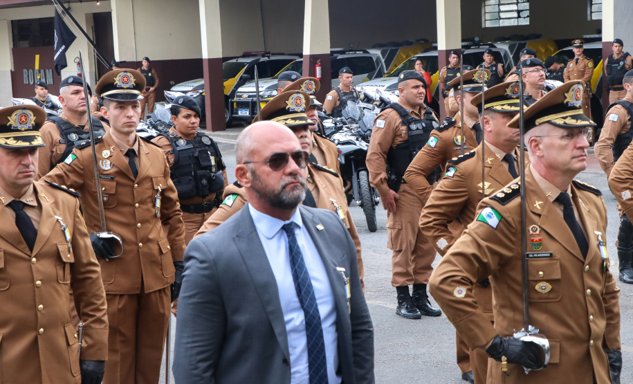 PM homenageia autoridades civis e militares nos dois anos da unidade policial de motocicletas