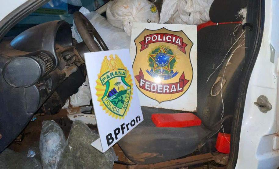 Polícias Militar e Federal apreendem mais de 600 quilos de droga em Guaíra