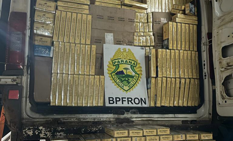 PMPR apreende 5,1 mil pacotes de cigarros na fronteira entre Brasil e Argentina