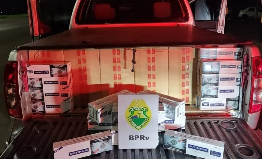 Batalhão de Polícia Rodoviária apreende mais de 12 mil maços de cigarros contrabandeados em Rolândia