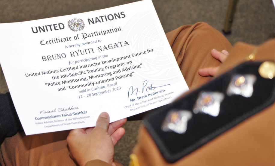 ONU escolhe PMPR para sediar curso de capacitação de policiais para atuarem em missões de paz