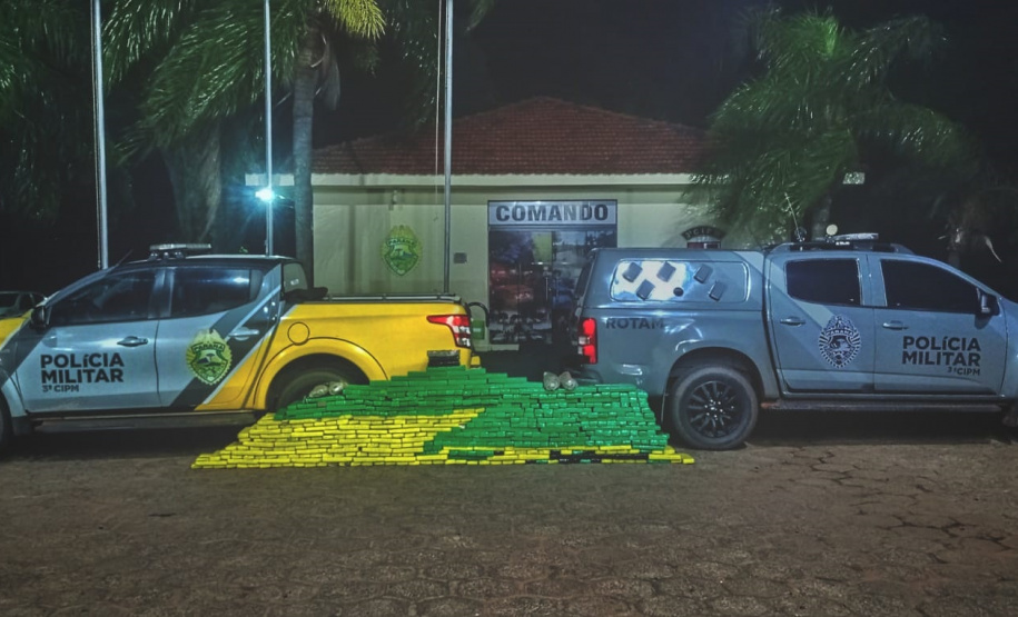 PM apreende 510 kg de maconha em Planaltina do Paraná