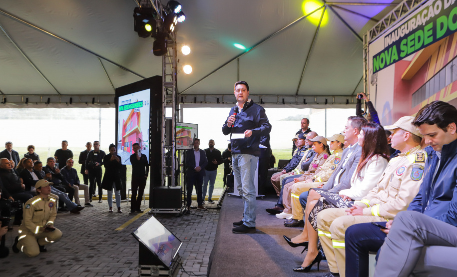 O governador Carlos Massa Ratinho Jr inaugura Nova Sede dos Bombeiros em Colombo.