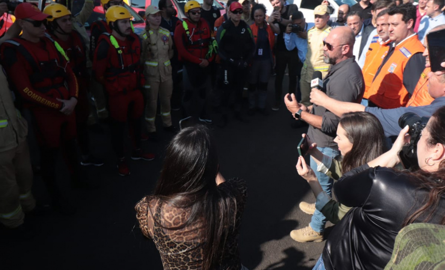 Em União da Vitória, governador Ratinho Junior anuncia pacote para auxílio às vítimas de enchentes