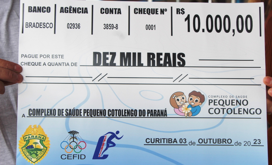 PMPR realiza doação de 10 mil reais ao Pequeno Cotolengo