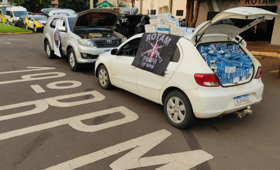 Com apoio aéreo do projeto Falcão, PM apreende cigarros em ações distintas no Oeste